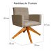 Poltrona Decorativa Camila Pés Madeira Giratório Suede Capuccino - DS Estofados