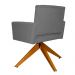 Poltrona Decorativa Camila Pés Madeira Giratório Suede Cinza - DS Estofados