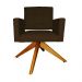Poltrona Decorativa Camila Pés Madeira Giratório Suede Marrom - DS Estofados