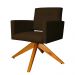 Poltrona Decorativa Camila Pés Madeira Giratório Suede Marrom - DS Estofados