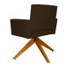 Poltrona Decorativa Camila Pés Madeira Giratório Suede Marrom - DS Estofados