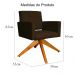 Poltrona Decorativa Camila Pés Madeira Giratório Suede Marrom - DS Estofados