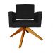 Poltrona Decorativa Camila Pés Madeira Giratório Suede Preto - DS Estofados