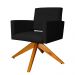 Poltrona Decorativa Camila Pés Madeira Giratório Suede Preto - DS Estofados