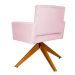 Poltrona Decorativa Camila Pés Madeira Giratório Suede Rosa Bebê - DS Estofados