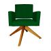 Poltrona Decorativa Camila Pés Madeira Giratório Suede Verde - DS Estofados