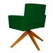 Poltrona Decorativa Camila Pés Madeira Giratório Suede Verde - DS Estofados