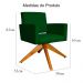 Poltrona Decorativa Camila Pés Madeira Giratório Suede Verde - DS Estofados