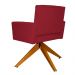 Poltrona Decorativa Camila Pés Madeira Giratório Suede Vermelho - DS Estofados