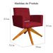 Poltrona Decorativa Camila Pés Madeira Giratório Suede Vermelho - DS Estofados