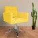 Poltrona Decorativa Camila Pés Metal Giratório Suede Amarelo - DS Estofados