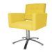 Poltrona Decorativa Camila Pés Metal Giratório Suede Amarelo - DS Estofados
