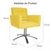 Poltrona Decorativa Camila Pés Metal Giratório Suede Amarelo - DS Estofados