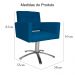 Poltrona Decorativa Camila Pés Metal Giratório Suede Azul Royal - DS Estofados