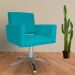 Poltrona Decorativa Camila Pés Metal Giratório Suede Azul Turquesa - DS Estofados