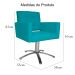 Poltrona Decorativa Camila Pés Metal Giratório Suede Azul Turquesa - DS Estofados