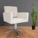 Poltrona Decorativa Camila Pés Metal Giratório Suede Bege - DS Estofados