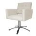 Poltrona Decorativa Camila Pés Metal Giratório Suede Bege - DS Estofados