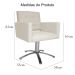 Poltrona Decorativa Camila Pés Metal Giratório Suede Bege - DS Estofados