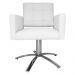Poltrona Decorativa Camila Pés Metal Giratório Suede Branco - DS Estofados