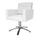 Poltrona Decorativa Camila Pés Metal Giratório Suede Branco - DS Estofados
