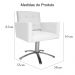 Poltrona Decorativa Camila Pés Metal Giratório Suede Branco - DS Estofados