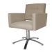 Poltrona Decorativa Camila Pés Metal Giratório Suede Capuccino - DS Estofados