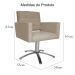 Poltrona Decorativa Camila Pés Metal Giratório Suede Capuccino - DS Estofados