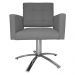 Poltrona Decorativa Camila Pés Metal Giratório Suede Cinza - DS Estofados