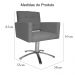 Poltrona Decorativa Camila Pés Metal Giratório Suede Cinza - DS Estofados