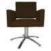 Poltrona Decorativa Camila Pés Metal Giratório Suede Marrom - DS Estofados