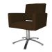 Poltrona Decorativa Camila Pés Metal Giratório Suede Marrom - DS Estofados