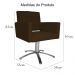 Poltrona Decorativa Camila Pés Metal Giratório Suede Marrom - DS Estofados