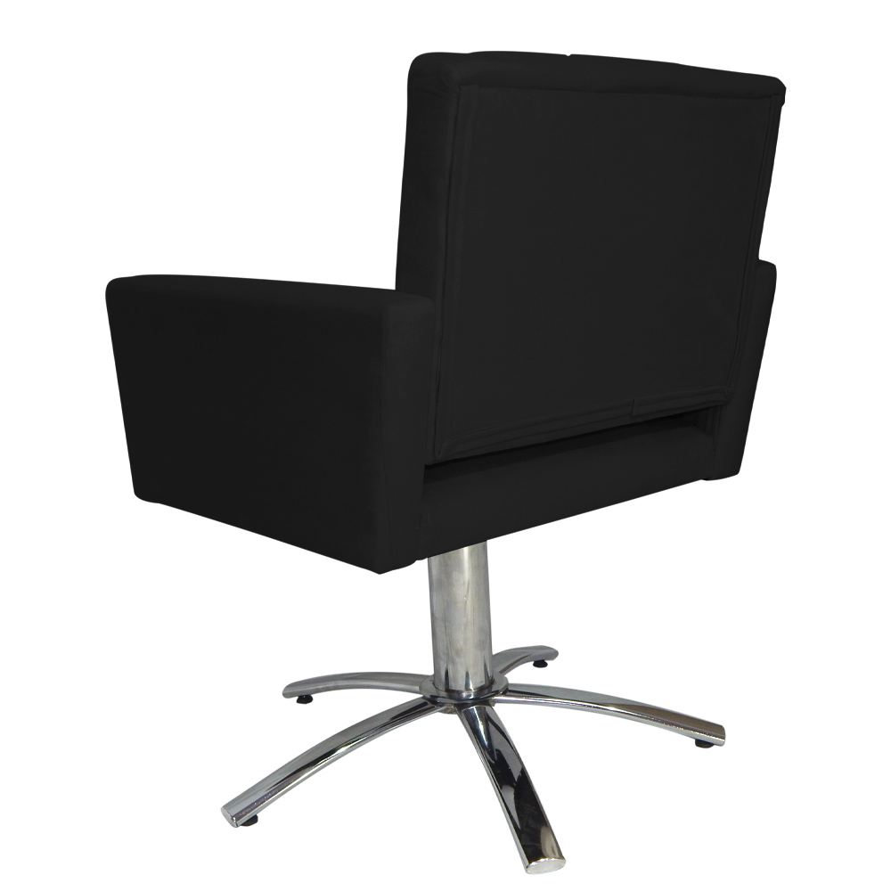 Poltrona Decorativa Camila Pés Metal Giratório Suede Preto - DS Estofados