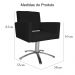 Poltrona Decorativa Camila Pés Metal Giratório Suede Preto - DS Estofados