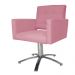 Poltrona Decorativa Camila Pés Metal Giratório Suede Rosa - DS Estofados