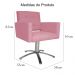 Poltrona Decorativa Camila Pés Metal Giratório Suede Rosa - DS Estofados
