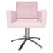 Poltrona Decorativa Camila Pés Metal Giratório Suede Rosa Bebê - DS Estofados