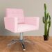 Poltrona Decorativa Camila Pés Metal Giratório Suede Rosa Bebê - DS Estofados