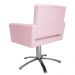 Poltrona Decorativa Camila Pés Metal Giratório Suede Rosa Bebê - DS Estofados