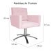 Poltrona Decorativa Camila Pés Metal Giratório Suede Rosa Bebê - DS Estofados