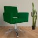 Poltrona Decorativa Camila Pés Metal Giratório Suede Verde - DS Estofados