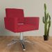 Poltrona Decorativa Camila Pés Metal Giratório Suede Vermelho - DS Estofados