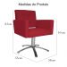 Poltrona Decorativa Camila Pés Metal Giratório Suede Vermelho - DS Estofados