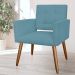 Poltrona Decorativa Camila Pés Palito Suede Azul Turquesa - DS Estofados