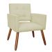 Poltrona Decorativa Camila Pés Palito Suede Bege - DS Estofados