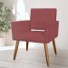 Poltrona Decorativa Camila Pés Palito Suede Bordô - DS Estofados