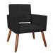 Poltrona Decorativa Camila Pés Palito Suede Preto - DS Estofados