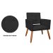 Poltrona Decorativa Camila Pés Palito Suede Preto - DS Estofados