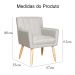 Poltrona Decorativa Cecília Linho Bege - DS Móveis